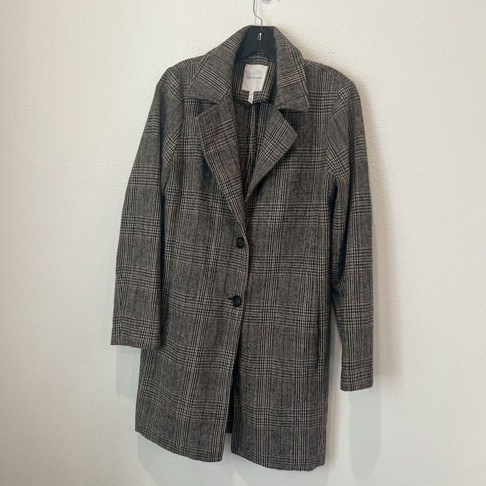 Avec Les Filles Small Sigrid Longline Plaid Women Blazer Jacket Academia Preppy